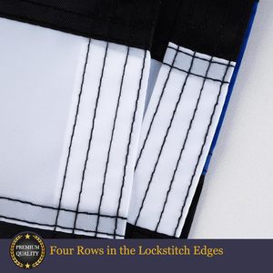 Drapeaux Thin Blue Line 3x5 en polyester imperméable pour extérieur, étoiles brodées, robustes, avec motif « Blue Lives Matter » et bande, cadeau - Product Image 5