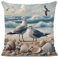 Housse de coussin ChamXue, taie d'oreiller décorative multicolore avec motif mouette pour canapé, lit et décoration intérieure