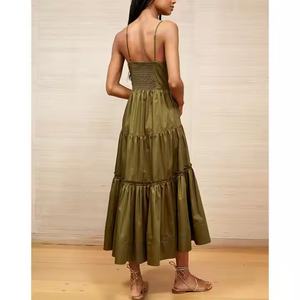 Vestidos de otoño elegantes y personalizados para mujer 2025, de longitud hasta la rodilla, estilo occidental, lisos, para el día a día, con patchwork de poliéster/algodón - Product Image 4