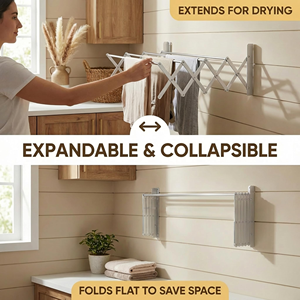 Factory Direct Aluminum Foldable Telescopic Wall Mounted <b>Laundry</b> Drying Rack for Bathroom Use - Product Image 2