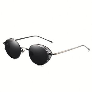 Nouveautés <span class=keywords><strong>2020</strong></span> mode Vintage hommes femmes Steampunk lunettes de soleil Logo personnalisé lunettes de soleil rondes en métal - Product Image 3