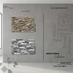 Conception de brique en pierre 3D 300x450mm bâtiment extérieur 12x18 céramique extérieur 30x45cm carreaux de mur vitrés d'élévation brillante - Product Image 5