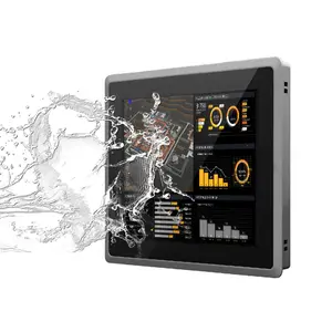 Tableta industrial de aluminio sin ventilador, pantalla táctil de 10,4 pulgadas, ip65, resistente al agua, pc, rs232, rs485