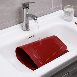 Vente en gros de sets de table en cuir écologiques de style américain en forme d'éventail, imperméables, résistants à l'huile et à la chaleur, YC-0020 Waterproo - Product Image 5