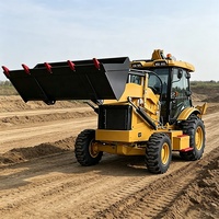 Chargeuse-pelleteuse intégrale 4x4, engin de terrassement, moteur diesel haute performance