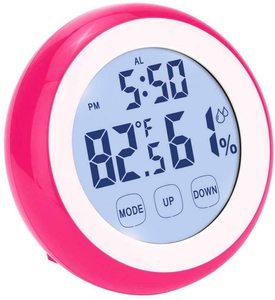 Màn Hình Cảm Ứng 2022 Nhiệt Kế Kỹ Thuật Số Nhiệt Độ Hồng Độ Ẩm Với Đồng Hồ Báo Thức - Product Image 1