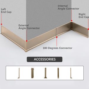 Hiện đại bạc nhôm ván chân tường đúc <span class=keywords><strong>TRIM</strong></span> 100mm Chiều cao 2500mm Chiều dài nâng cao trang trí Nội Thất Tường cove cơ sở phụ kiện sàn - Product Image 5