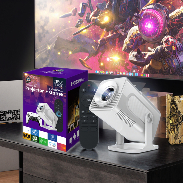 Factory Price Gaming Projector Android 11 Video Game Projector Controller Gamepad Portable 1080P Projector 30000+ Games
