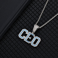 Collier VEROMCA plaqué or, style hip-hop, avec pendentif DIY en zircon, lettres et chiffres, personnalisable, pour hommes et femmes