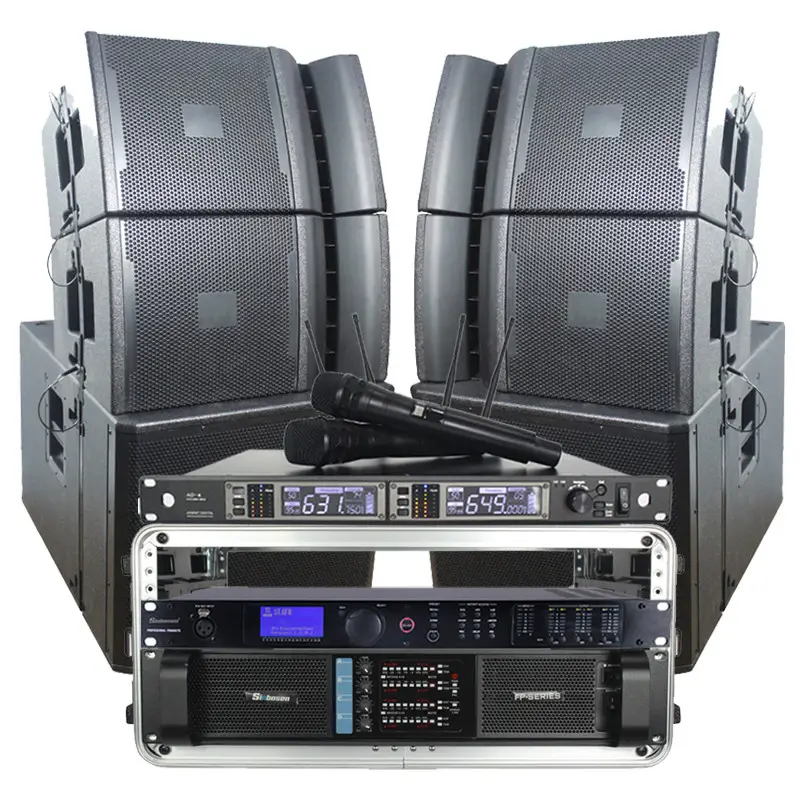 Musik Peralatan Audio Profesional Suara Didukung Speaker MIC AMP Audio Sound System Panggung Profesional