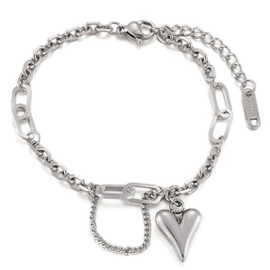 Nouvelle Mode Bijoux <span class=keywords><strong>Grossiste</strong></span> <span class=keywords><strong>Acier</strong></span> <span class=keywords><strong>Inoxydable</strong></span> Or 18K <span class=keywords><strong>Bracelet</strong></span> Pendentif Coeur Pour Femmes - Product Image 2