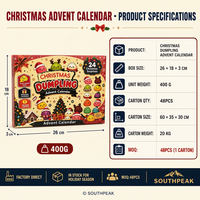 Calendrier de l'Avent Southpeak Toy – 24 Boîtes Mystères de Jouets Squishy à Remontée Lente – Boîte Cadeau Compte à Rebours de Noël 26x18cm MOQ45 OEM WS