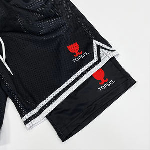 กางเกงขาสั้นสองชั้นพิมพ์ลายพิมพ์ซับลิเมชันสำหรับใส่ไปยิมกางเกงขาสั้นเล่นกีฬาบาสเก็ตบอลตาข่ายสำหรับออกกำลังกาย - Product Image 6