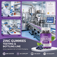 Gummies au zinc OEM pour l'acné 50mg Vitamines A, C, E, Nicotinamide, Thé vert, Cynorrhodon – Complément alimentaire pour une peau claire – Marque privée