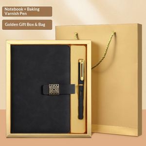 Cuaderno de Papel A5 de Acero Inoxidable Personalizado OEM, Caja de Regalo Empresarial, Juego de Regalo con Bolígrafo y Diario, Cierre Magnético, Logotipo Personalizado UV, Exquisito - Product Image 1