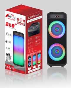 Altoparlanti DJ <span class=keywords><strong>Karaoke</strong></span> Wireless per Feste all'Aperto di Alta Qualità con Luce LED RGB, Doppio Altoparlante da 8 Pollici, Bassi Potenti, Batteria da 3000mAh e Microfono - Product Image 2