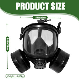 थोक मूल्य एंटी-विषाक्त पूर्ण चेहरा गैस मास्क डबल फिल्टर कैंसरों के साथ सुरक्षात्मक श्वसन - Product Image 2