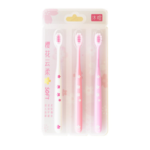 แปรงสีฟันขนนุ่ม Molar Shine Cherry Blossom แพ็ค 3 ชิ้น แปรงสีฟันแบบใช้มือสำหรับผู้ใหญ่ คุณภาพสูง ทำความสะอาดอย่างอ่อนโยน - Product Image 2