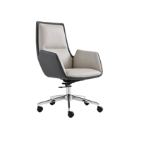 Chaise de bureau exécutive moderne ergonomique confortable à hauteur réglable avec base en acier et revêtement en cuir PU pivotante pour la maison et les bureaux professionnels