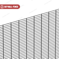 Valla de Seguridad Antiescalada 358 con Certificación CE, Malla de Alambre Galvanizado con Recubrimiento de Polvo Negro, Valla para Prisiones, Aeropuertos y Jardines