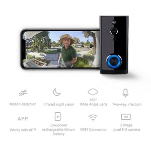 Por hd 1080p casa campana de puerta inalámbrico cámara con timbre baterías tuya anillo inteligente wifi video timbre - Product Image 2