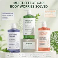 Gel Douche Exfoliant Hydratant Doux Visage et Corps 500ml à l'Acide Salicylique, Arbre à Thé, AHA, BHA – Marque Privée OEM ODM