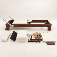 Reformer Pilates en bois de chêne de qualité commerciale, appareil d'exercice réglable et portable pour studio
