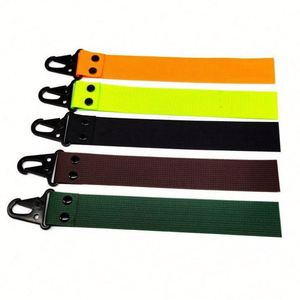 Various Color Plain Nylon Metal <b>Key</b> <b>Ring</b> Holder Fabric Custom <b>Car</b> Keychain - Product Image 4