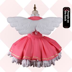 Conjunto Versátil de Disfraz de <span class=keywords><strong>Cosplay</strong></span> de Batalla de <span class=keywords><strong>Sakura</strong></span> en Rojo y Blanco Vestido de Anime con Componente de Vestidos - Product Image 3