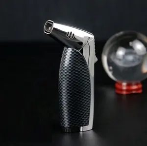 Unique Luxury Design Zinc Alloy Refillable Smoking Accessories Metal Gun shape 2 Jet Flame Cigar Torch Lighter Custom Logo