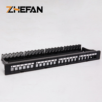 Panel Patch Kosong UTP ZHEFAN 19 Inch 1U 24 Port dengan Jack Keystone Komunikasi Telekomunikasi dan Back Bar