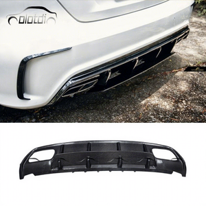 New Auto Parts Rear Bumper Lip Carbon Fiber Fins Spoiler <b>Wing</b> Splitters Diffuser <b>Black</b> for W176 A45 2014-2016 - Product Image 1