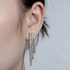 Pendientes de Diamantes de Oro Amarillo de 18K MSE-867 de Messi Jewelry para Mujer - Product Image 3