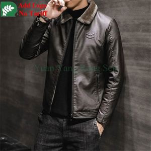 Spring and Autumn Suede Jacket Men's American Retro Motorcycle Suit Advanced Gradient <strong>Sfumato</strong> Aviator Leather Jacket - Product Image 5