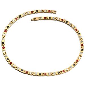 Perhiasan Biomagnetik Baja Tahan Karat Pria Desain Modis Sederhana Emas Rantai Kalung Magnetik untuk Menghilangkan Rasa Sakit Kristal Kalung - Product Image 6