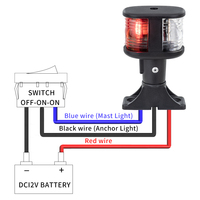 Feu de navigation LED 12v pour bateau marin 1NM