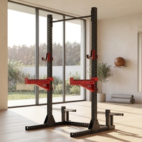 Banco de Levantamiento de Pesas Multifuncional de Metal para Gimnasio con Barra de Dominadas y Rack de Sentadillas Comercial de Medio Marco Libre