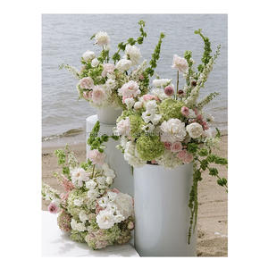 Centro de Mesa de Flores Artificiales para Boda, Arreglo de Rosas y Anturios Borgoña para Decoración de Eventos - Product Image 5