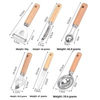 6 pièces gadgets de cuisine en acier inoxydable éplucheurs de légumes et melon Baller et ouvre-boîte et séparateur d'oeufs vente en gros