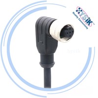 Cable Sensor M12 de 5 Pines, Código A, Cable Circular de Plástico Recto Moldeado para Actuador, Codificador, Válvula Solenoide