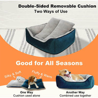 Petit coussin amovible réversible Tapis de lit pour animaux de compagnie Fond antidérapant lavable et confortable avec motif animal pour chiens et chats
