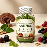 Gummies végétariennes sans gélatine, à base de pectine, sans gluten, non OGM, aromatisées aux champignons