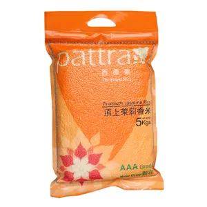 Custom rice vacuum packaging plastic packing 1kg 2kg 5kg 10kg rice of bags with handle