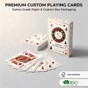 Cartas de Póker Navideñas Impresas Personalizadas con Diseño de Árbol de Navidad en Lámina Dorada, Caja de Regalo Rígida, Fabricante OEM, Fábrica China - Product Image 4