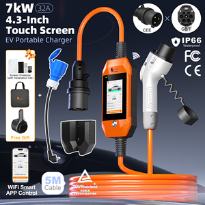 GB/T 7kW 32A Vehicle Charger 5M <b>Cable</b> Car <b>Battery</b> Charger With OTA Firmware Upgrades for Home Car Charge Station - Product Image 5