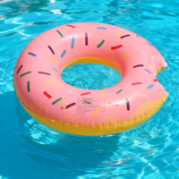 Jouets de plage pour enfants, bouée gonflable en forme de donut, flotteur de piscine