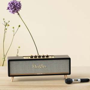 OneDer D8 บ้านRetro <span class=keywords><strong>Vintage</strong></span>กล่องผ้าไม้หนังSoundBar HD <span class=keywords><strong>Hi</strong></span>-<span class=keywords><strong>Fi</strong></span>แบบพกพาบลูทูธ 60W Partyลําโพงพร้อมไมโครโฟนOEM - Product Image 6