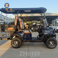 Voiturette de golf électrique 4 places, homologuée pour la route, 48V-72V, batterie lithium rose tout-terrain, certifiée CE, disponible pour les hôtels et les communautés