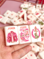 Jeu de Mahjong de Luxe Wild Mare Desert Rose, 160 Tuiles, Collection Designer Faite à la Main en Acrylique pour Jeux d'Échecs de Vacances