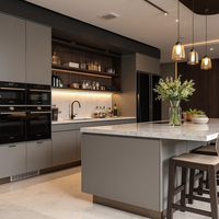 Meubles de cuisine de luxe écologiques en bois massif de palissandre, panneaux mélaminés modernes sur roulettes, pour appartement